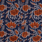 Delphi/ Symi Quilted Cotton  -  Navy/Cognac
