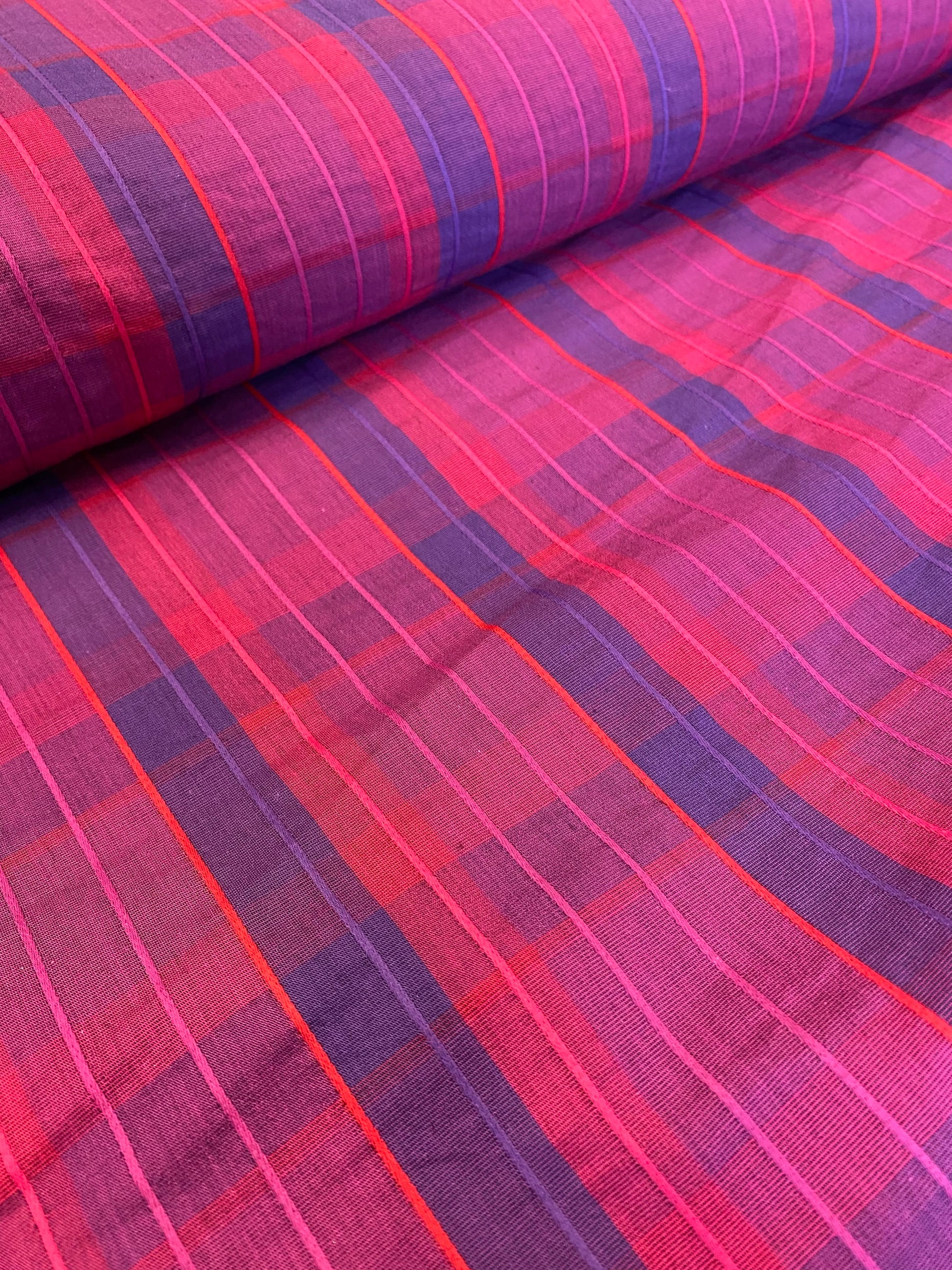 Woven Madras  -  Magenta
