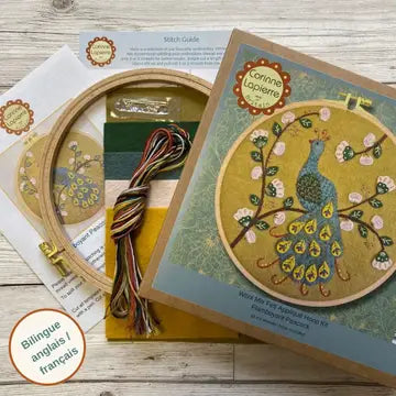 Flamboyant Peacock Felt Applique Hoop Kit  - 