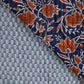 Delphi/ Symi Quilted Cotton  -  Navy/Cognac