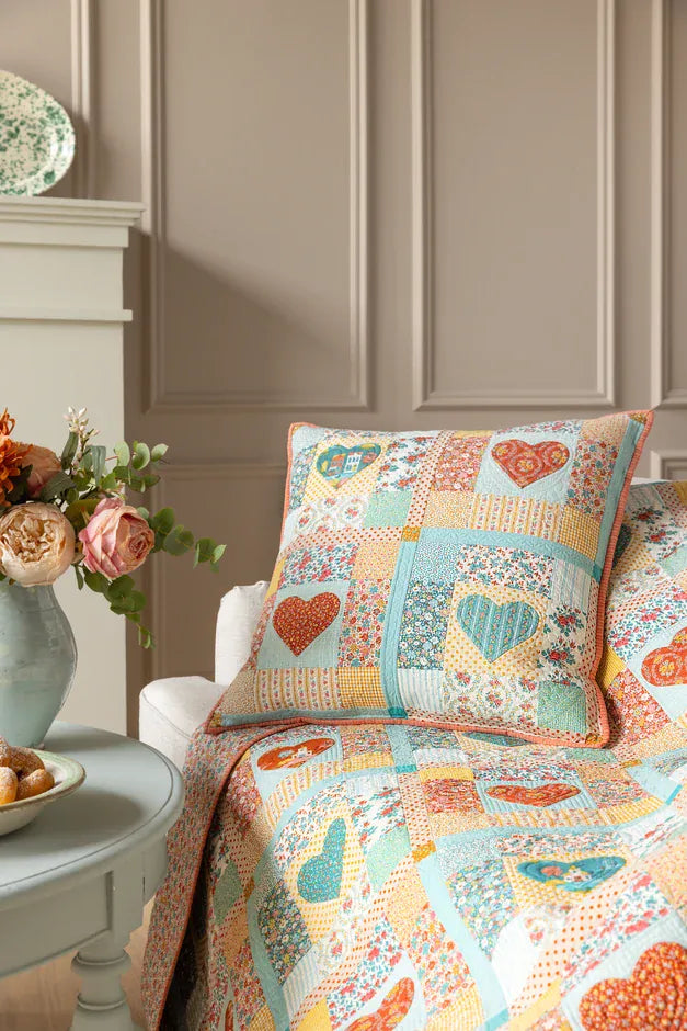 Tilda Village Life ~ Lillian Teal  -  Teal Fabric