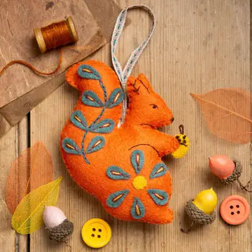 Folk Embroidered Squirrel  - 