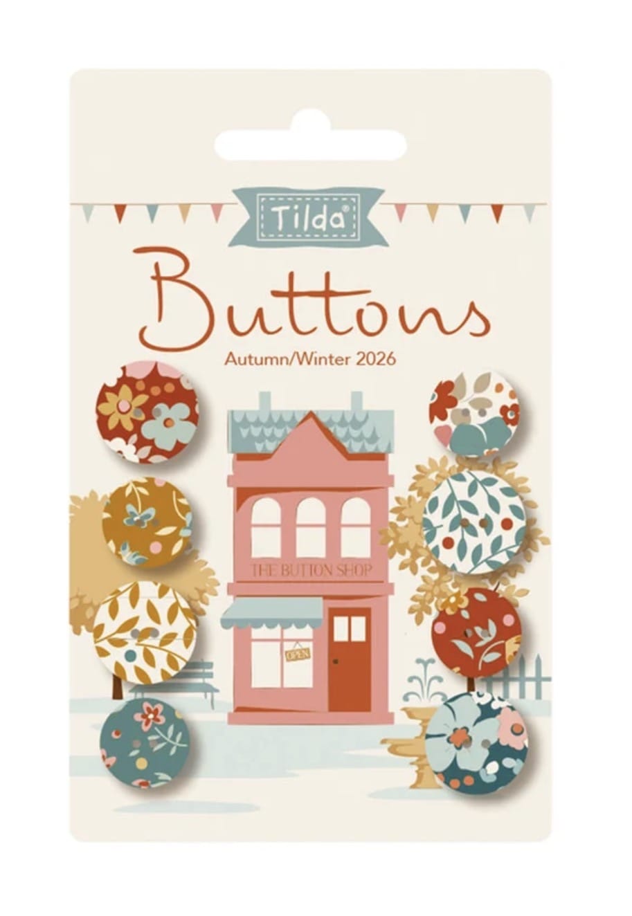 Tilda village Life Buttons ~ Autumn  -  12mm