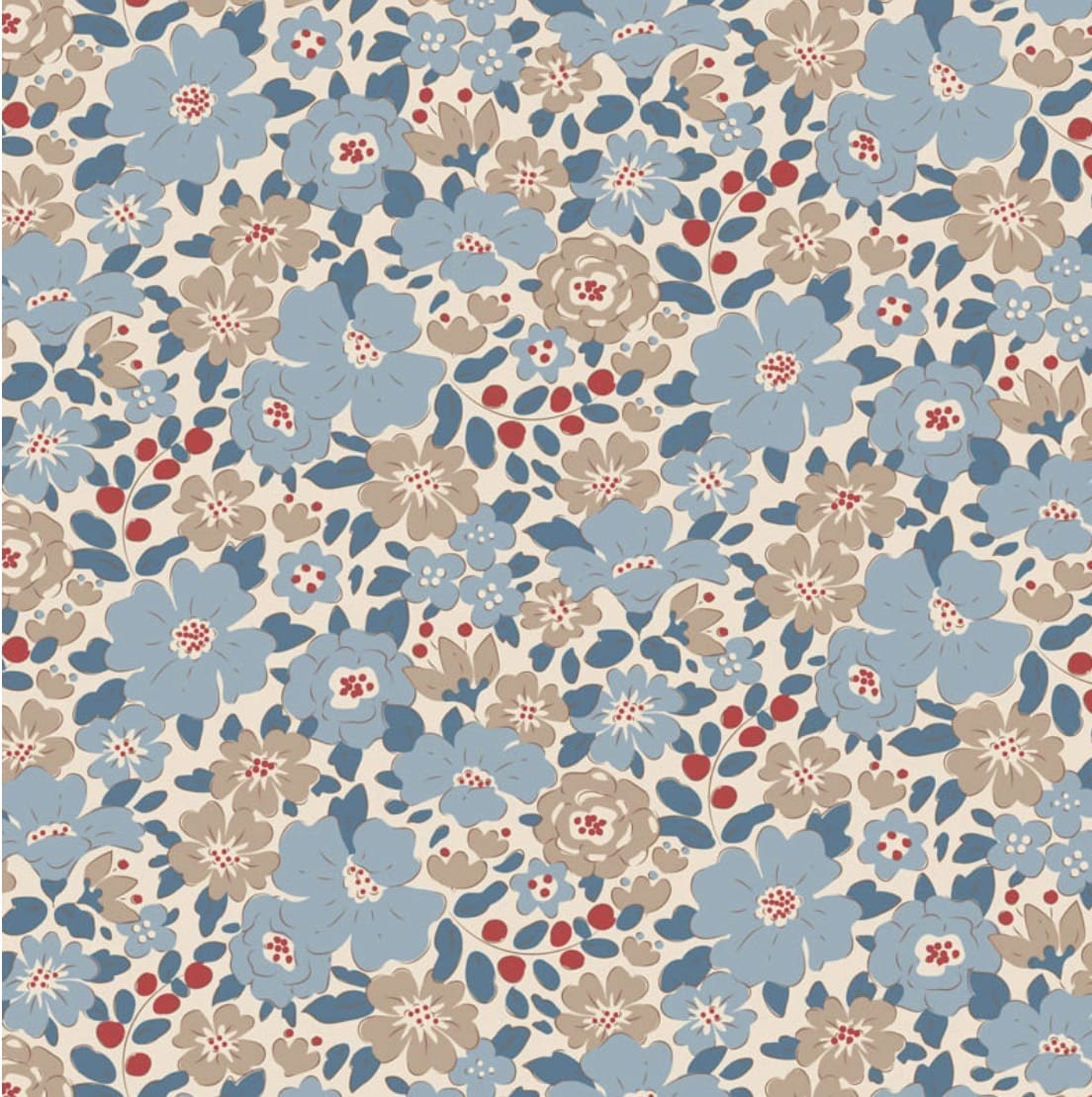 Harper Blue by Tilda  -  Blue Fabric