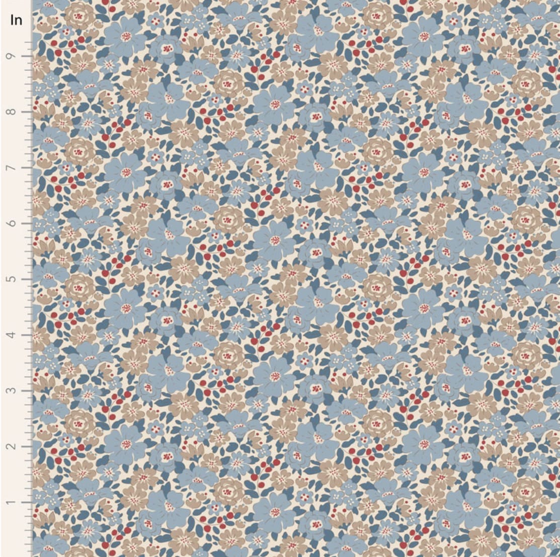 Harper Blue by Tilda  -  Blue Fabric