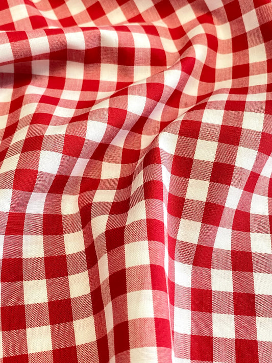 Yarn Dyed Cotton Gingham 9mm  -  Red