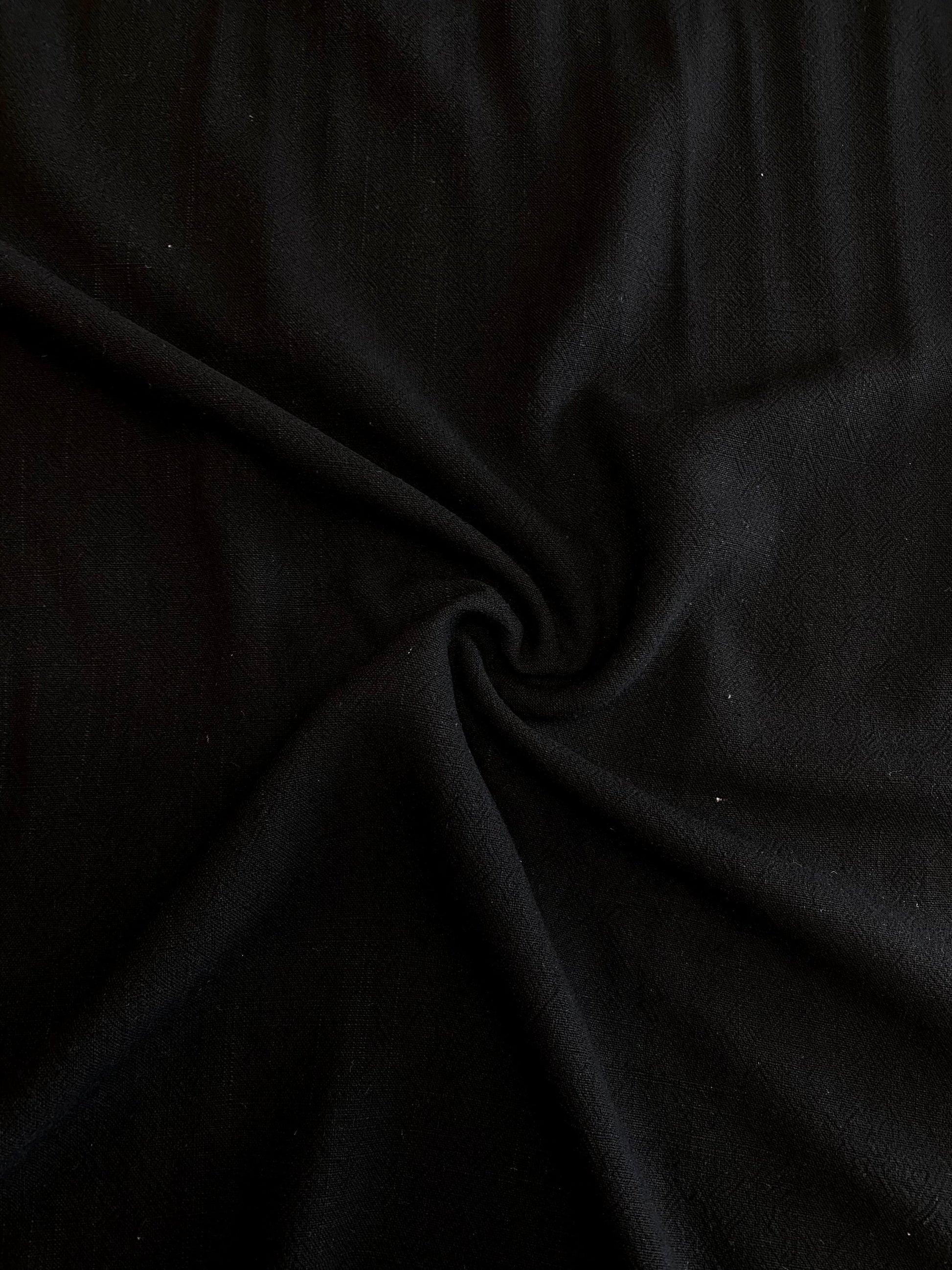 Linen Viscose Slub  -  Black