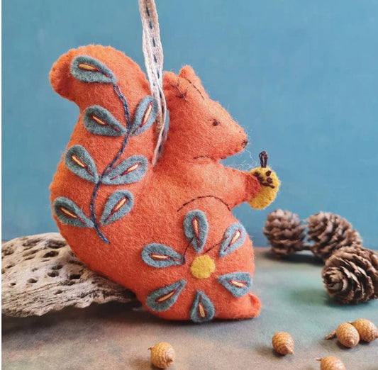 Folk Embroidered Squirrel  -