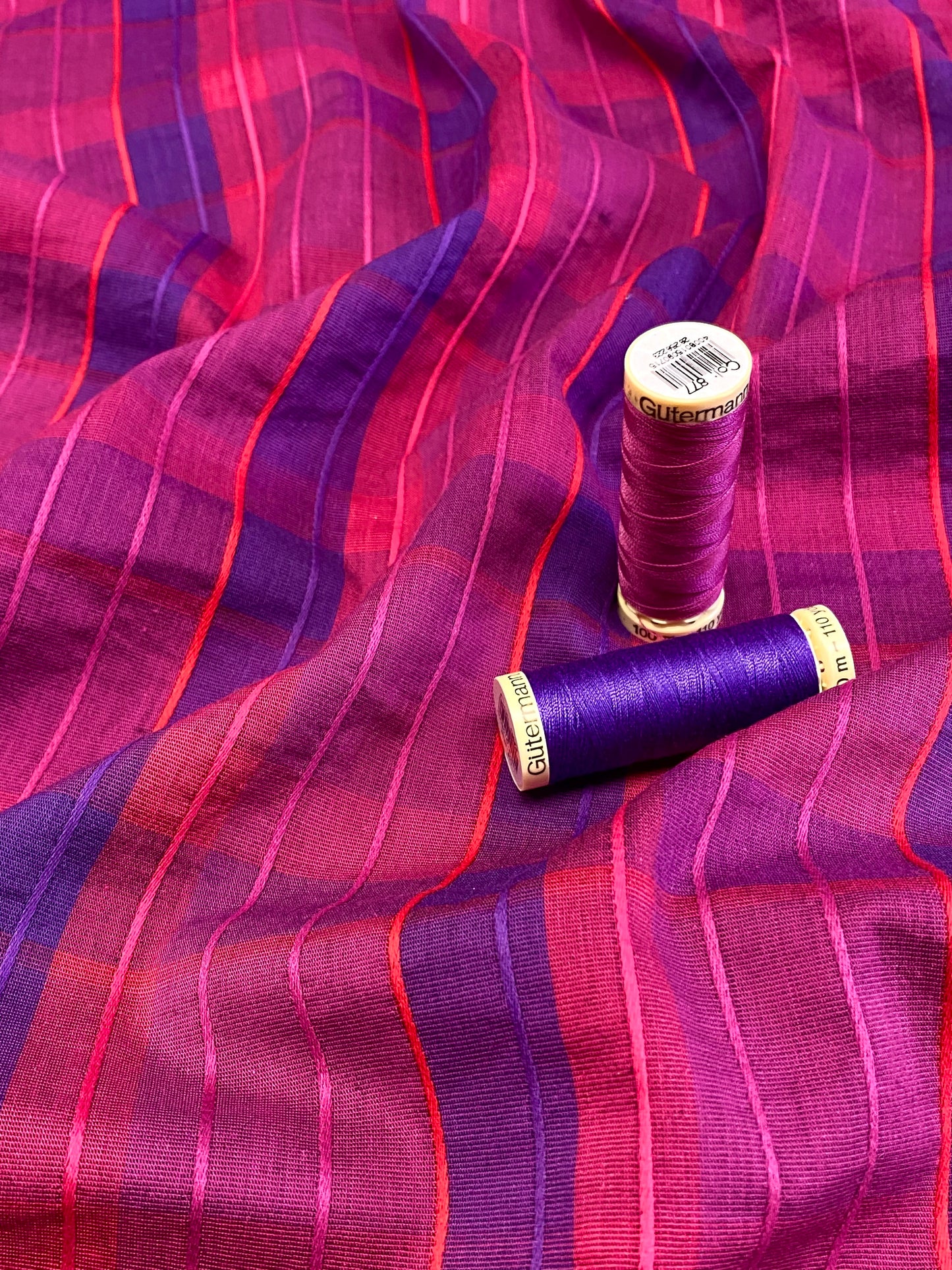 Woven Madras  -  Magenta