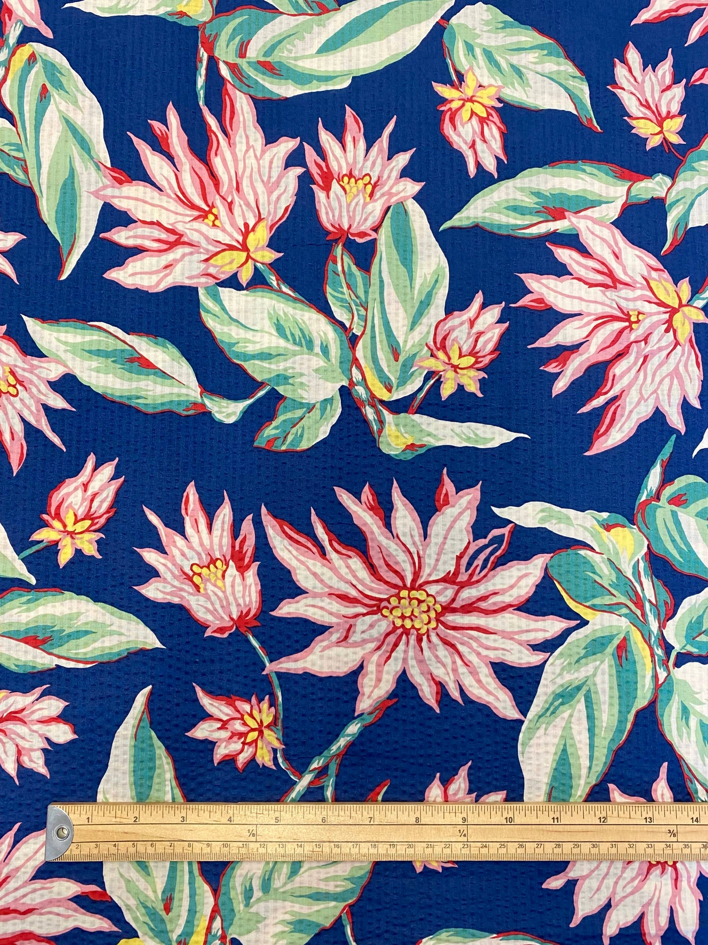 Lotus Cotton Seersucker  -  Blue