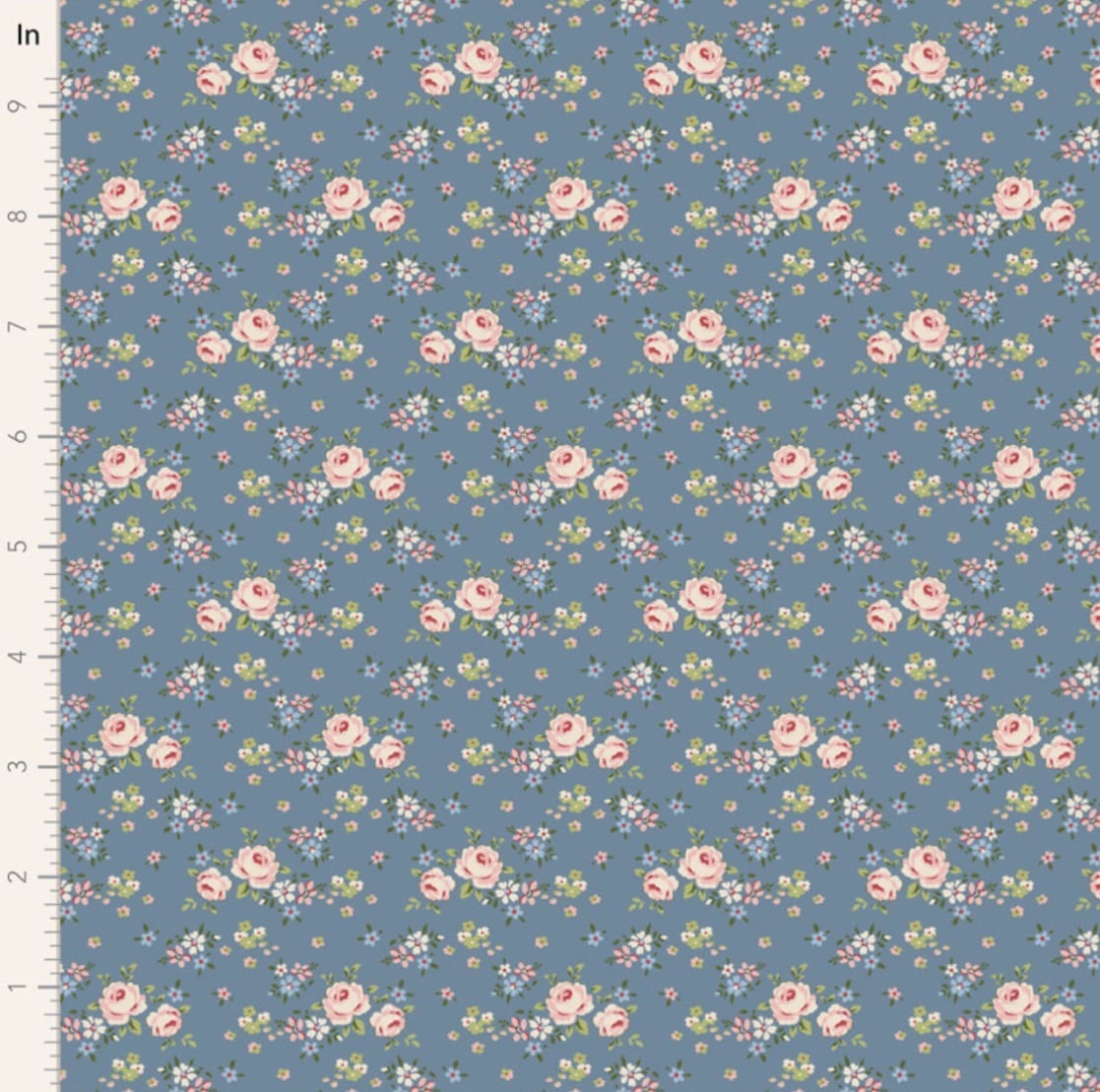 Gracie Blue by Tilda  -  Blue Fabric