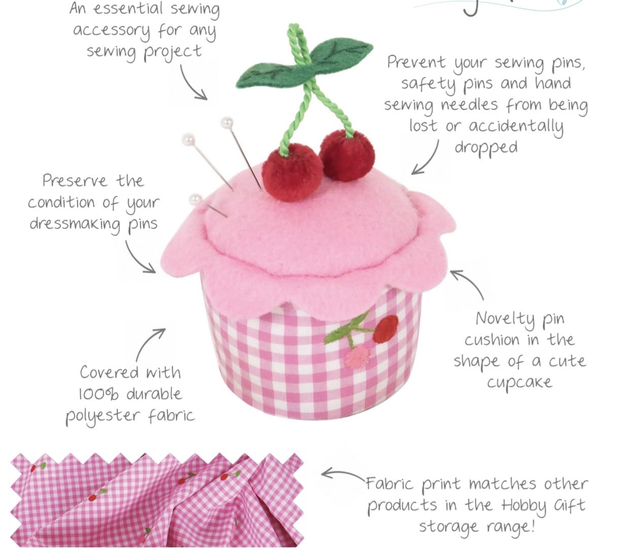Cherry Cupcake Pin Cushion  - 