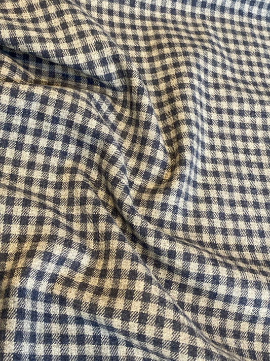 Blueberry Gingham Flannel  -  Raspberry Red/ Grey