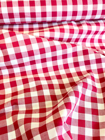 Yarn Dyed Cotton Gingham 9mm  -  Raspberry