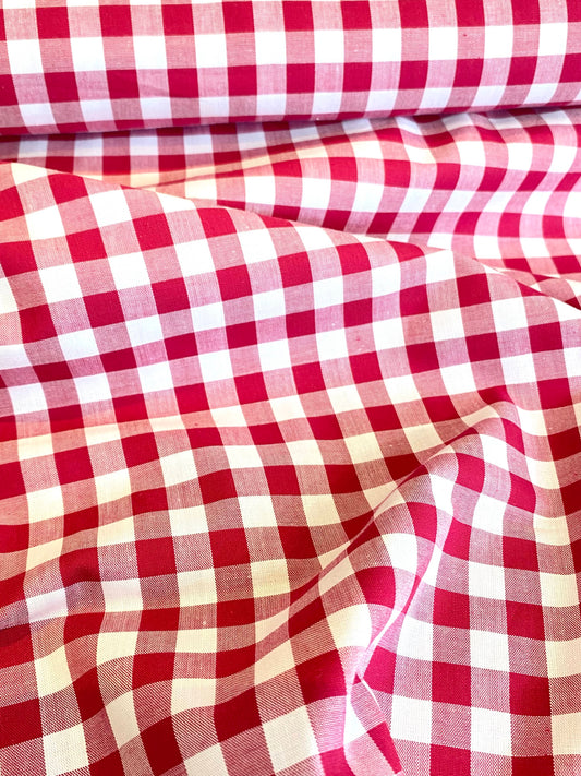 Yarn Dyed Cotton Gingham 9mm  -  Raspberry