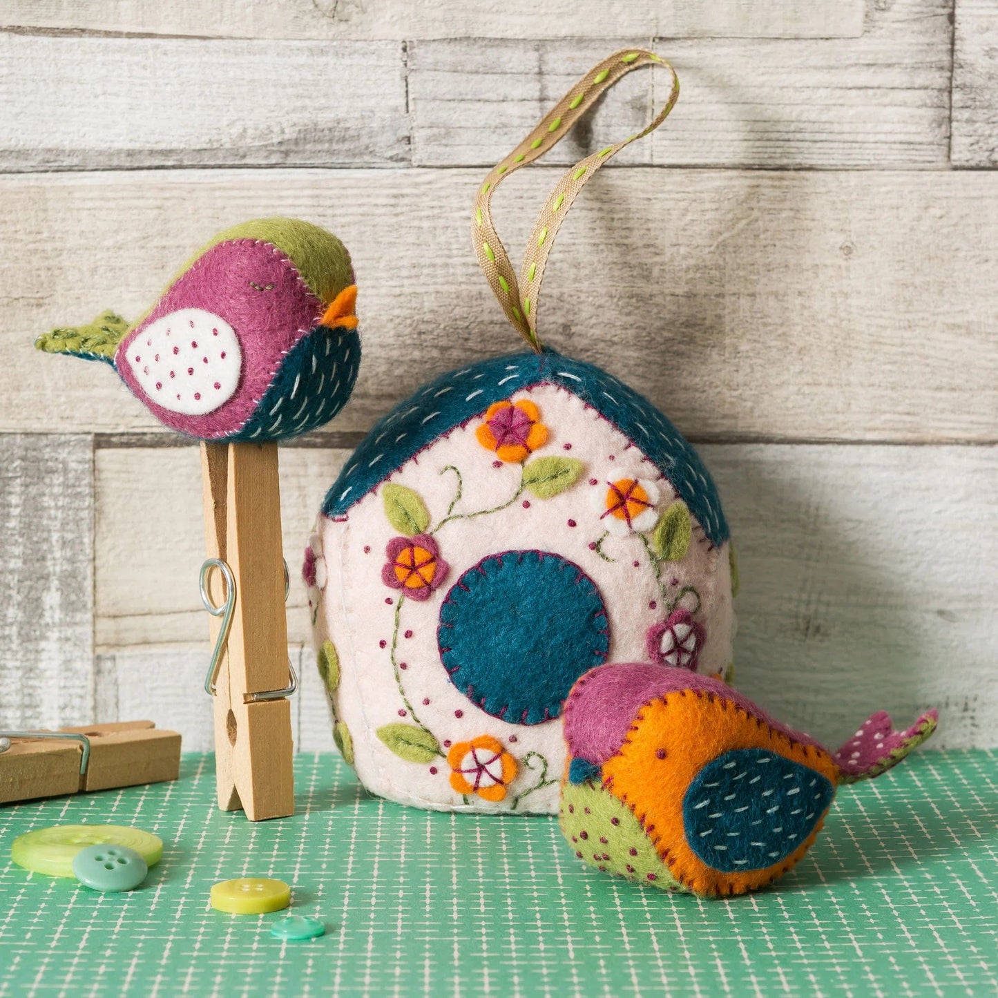 Birdhouse and Two Birds Felt Craft Kit  - 